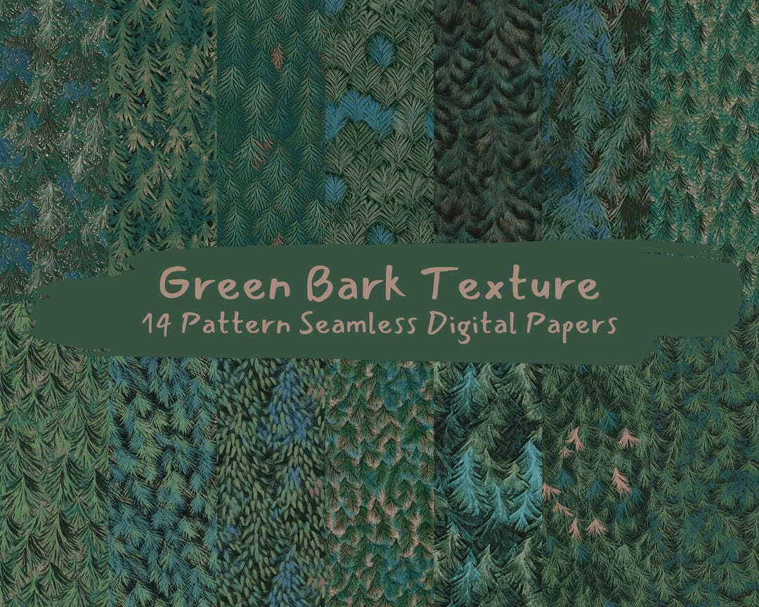 Bark Texture Printable Green Bark Texture Pattern Seamless Digital Papers - Printable ...