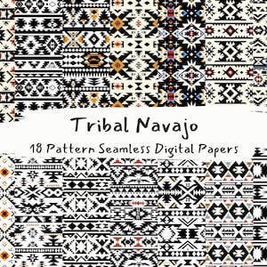 Tribal Navajo patroon naadloze digitale papieren - afdrukbare plakboekpapier direct downloaden, commercieel gebruik, 300dpi