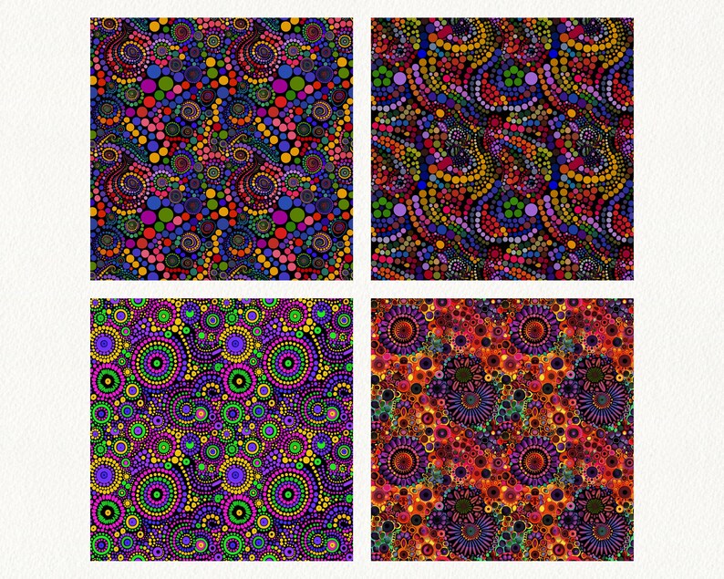 Geometric Mandala Art Pattern Seamless Digital Papers - Printable ...