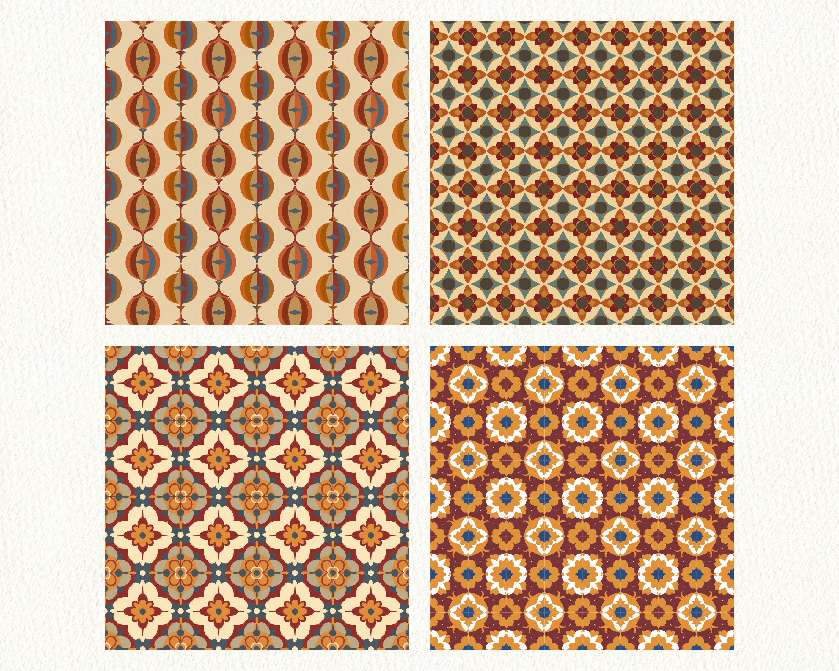 Mediterranean Orbs Pattern Seamless Digital Papers - Printable ...