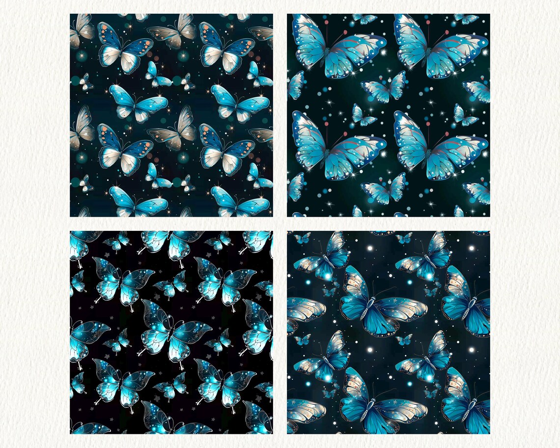 Butterfly Design Pattern Seamless Digital Papers Printable Scrapbook