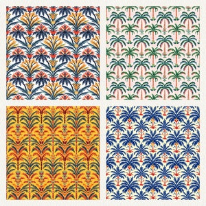 Palm Paper Shift Pattern Uzbek Palm Repeat Pattern Seamless Digital Papers - Printable Scrapbook ...