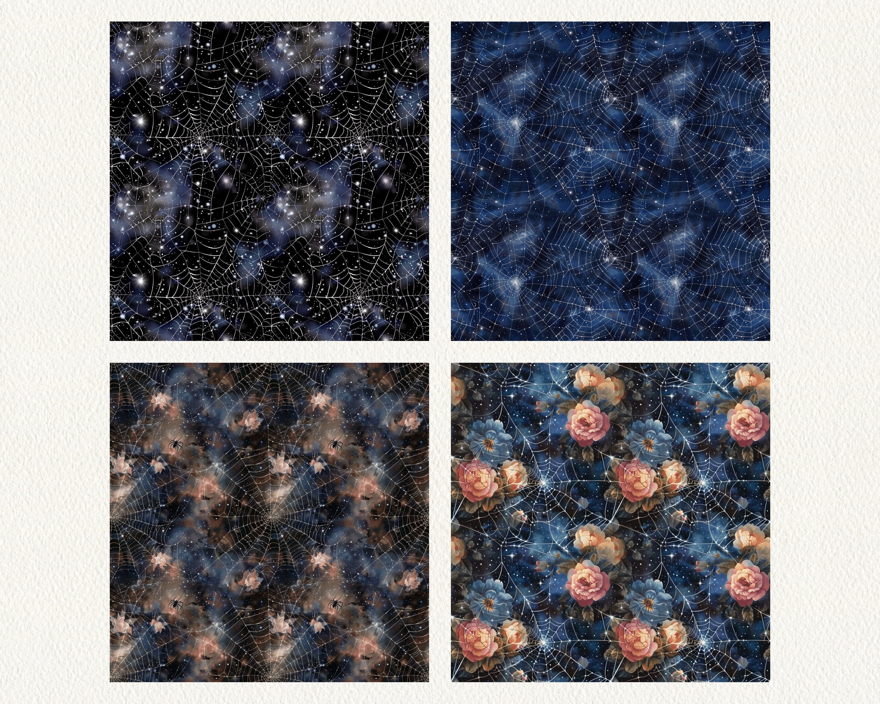 Starry Spider Webs Pattern Seamless Digital Papers - Printable ...