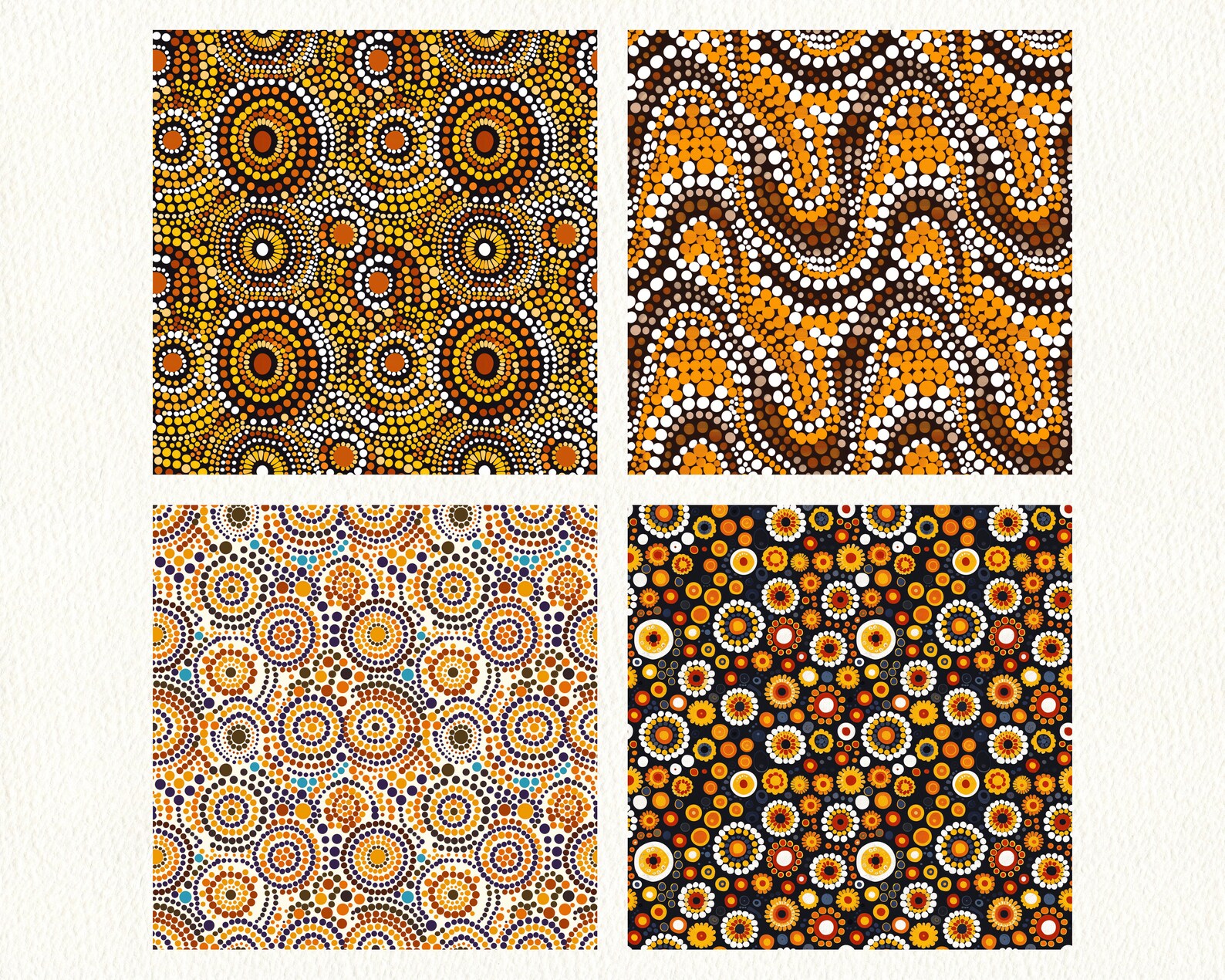Aboriginal Dots 2 Pattern Seamless Digital Papers - Printable Scrapbook ...