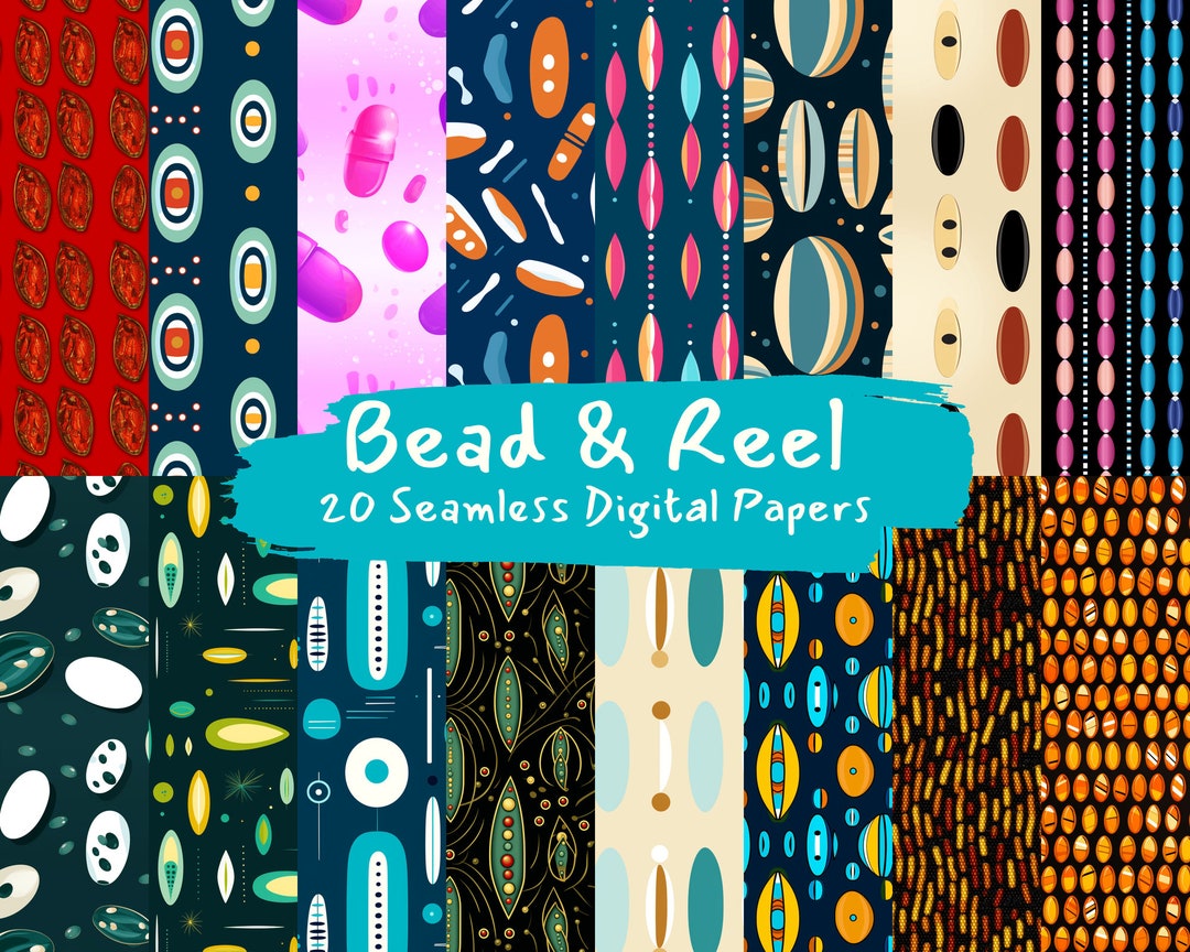 Bead & Reel Pattern Seamless Digital Papers - Seamless Tile Patterns ...