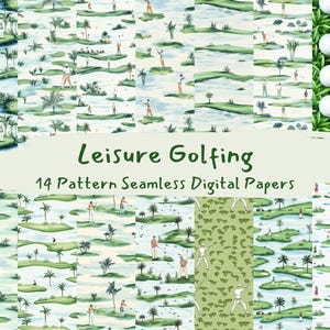 Modello di golf per il tempo libero Carte digitali senza soluzione di continuità - carta per scrapbooking stampabile png download immediato uso commerciale 300 dpi
