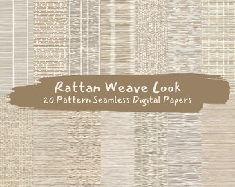 Rattan Weave Look Pattern Seamless Digital Papers - printable scrapbook paper png instant download commercial use 300dpi