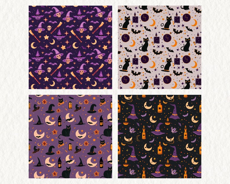 Witchcraft Pattern Pattern Seamless Digital Papers - Printable ...
