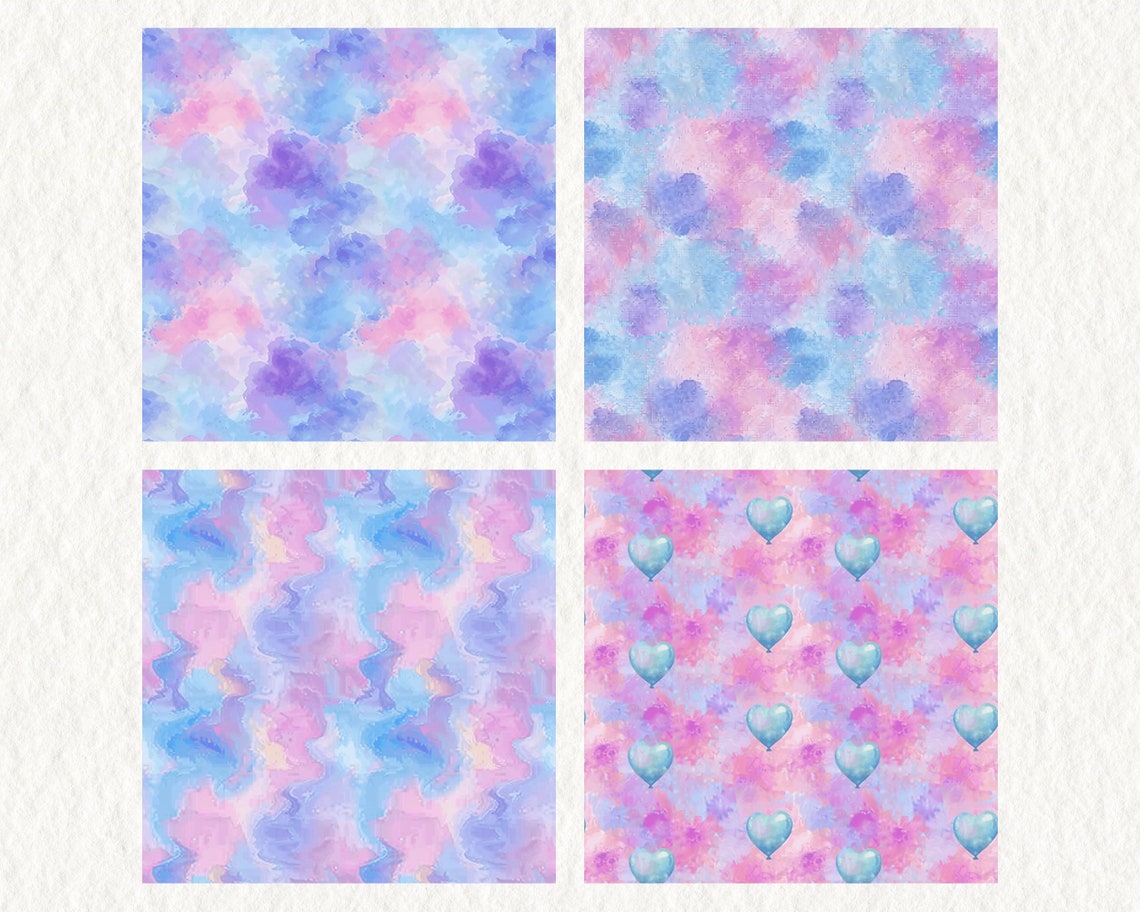 Rainbow Pastel Pattern Seamless Digital Papers - Printable Scrapbook ...