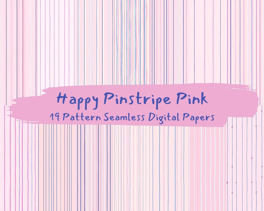 Happy Pinstripe Pink Pattern Seamless Digital Papers - Printable ...