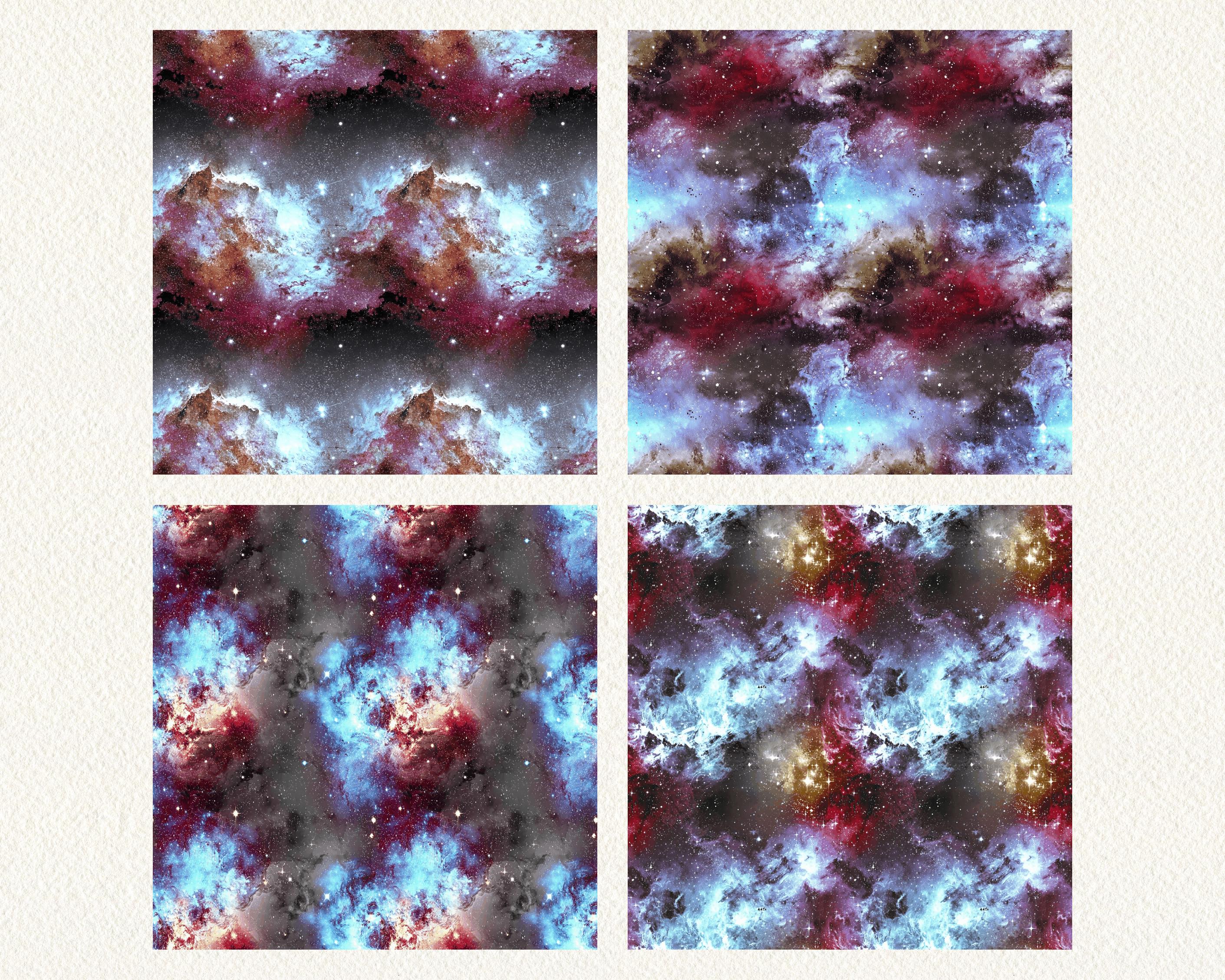 3D Universe Colored Galaxy Pattern Seamless Digital Papers - Printable ...