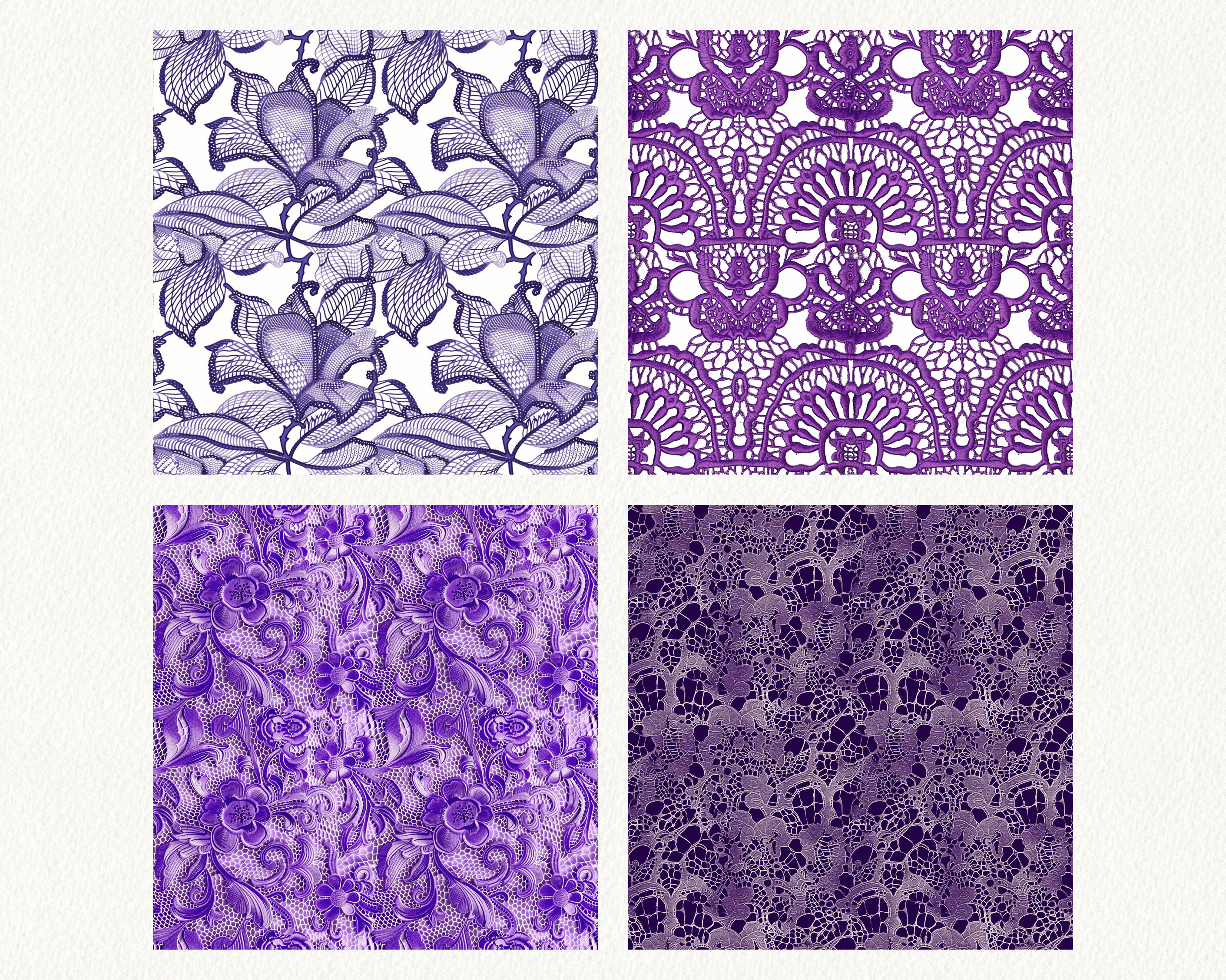 Purple Lace Pattern Seamless Digital Papers - Printable Scrapbook Paper ...
