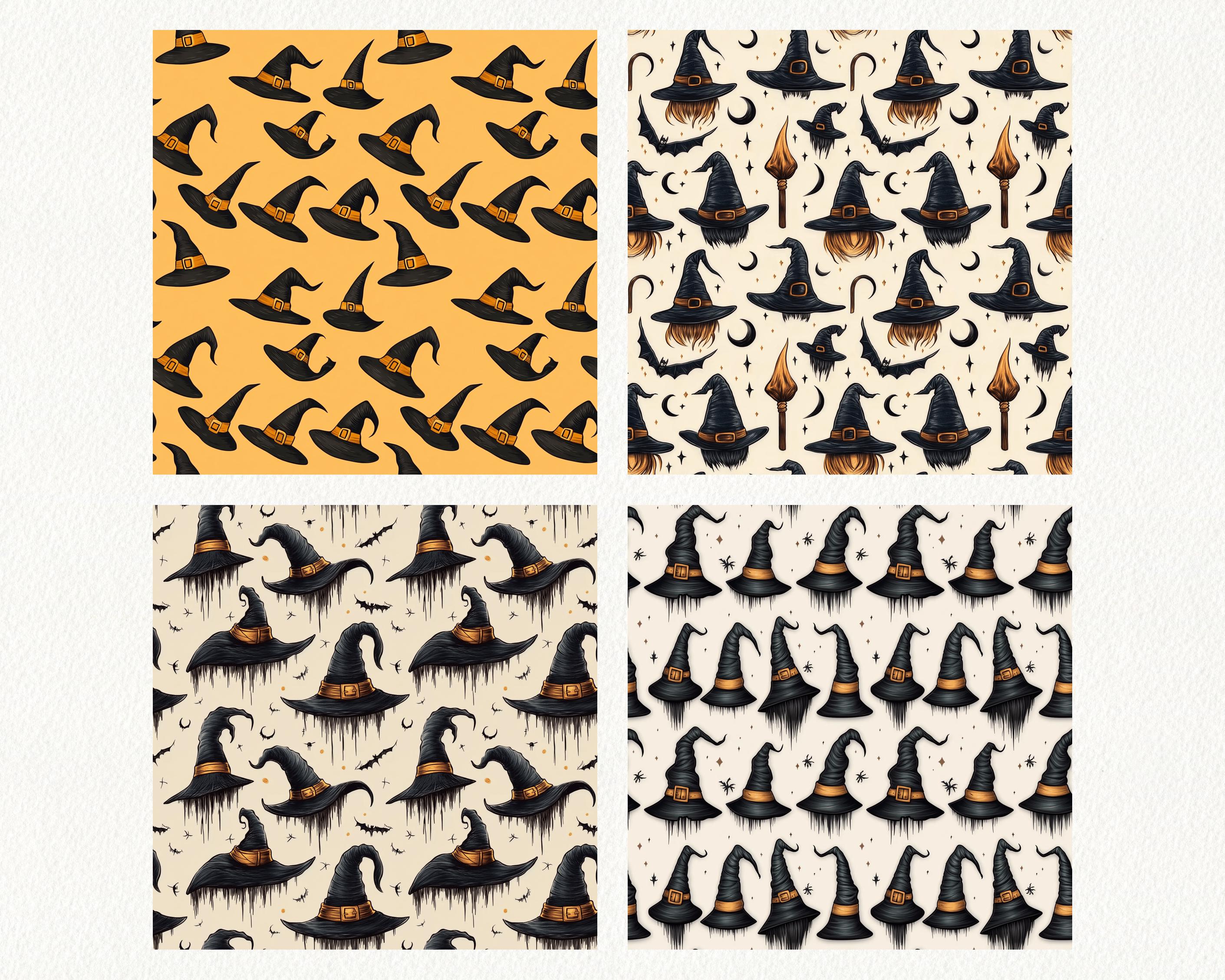 Witchy Halloween Pattern Seamless Digital Papers - Printable Scrapbook ...