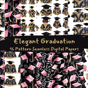 Elegant Graduation Pattern Seamless Digital Papers - printable scrapbook paper png instant download commercial use 300dpi