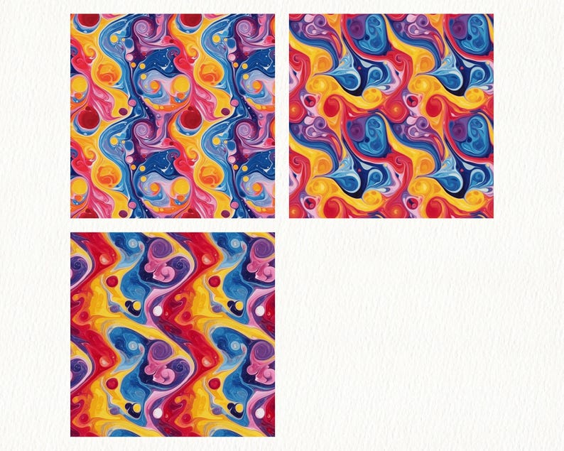 Rainbow Swirls Pattern Seamless Digital Papers - Printable Scrapbook ...