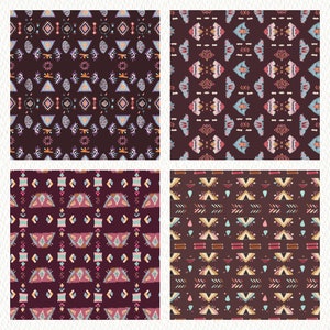 Boho Patch Pattern Seamless Digital Papers - printable scrapbook paper instant download, commercial use, 300dpi image 3