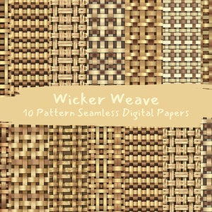 Wicker Weave Pattern Seamless Digital Papers - printable scrapbook paper instant download, commercial use, 300dpi
