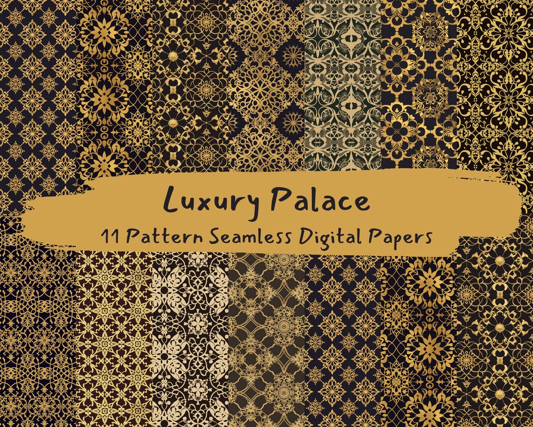 Luxury Palace Pattern Seamless Digital Papers - Printable Scrapbook ...