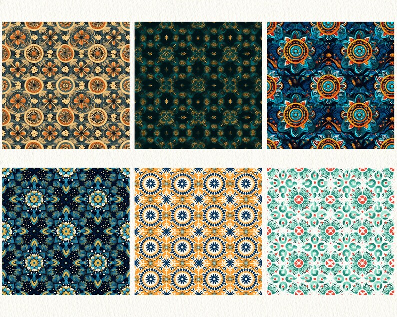 Mandala Pattern Seamless Digital Papers - Tile Patterns Printable ...
