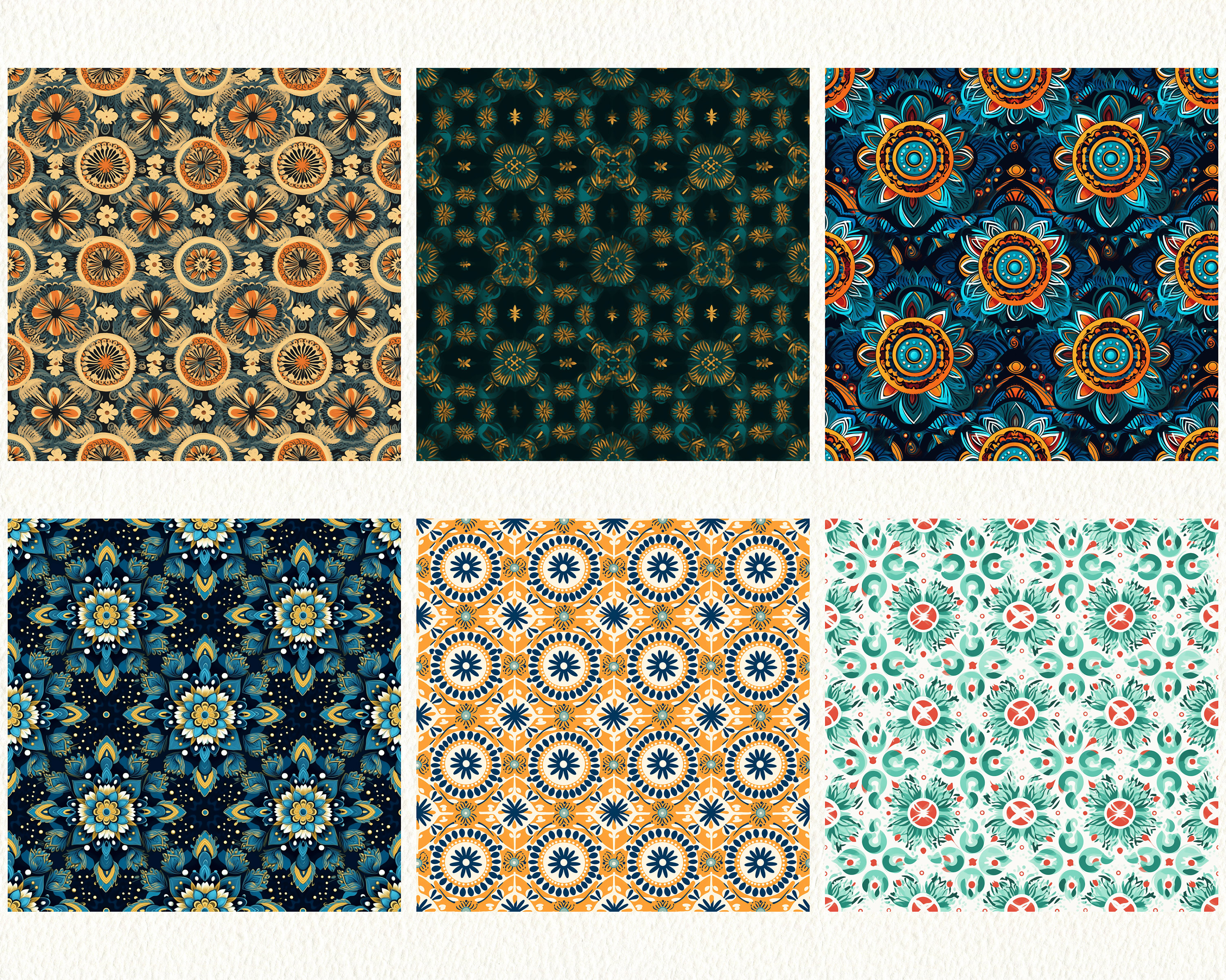 Mandala Pattern Seamless Digital Papers - Tile Patterns Printable ...