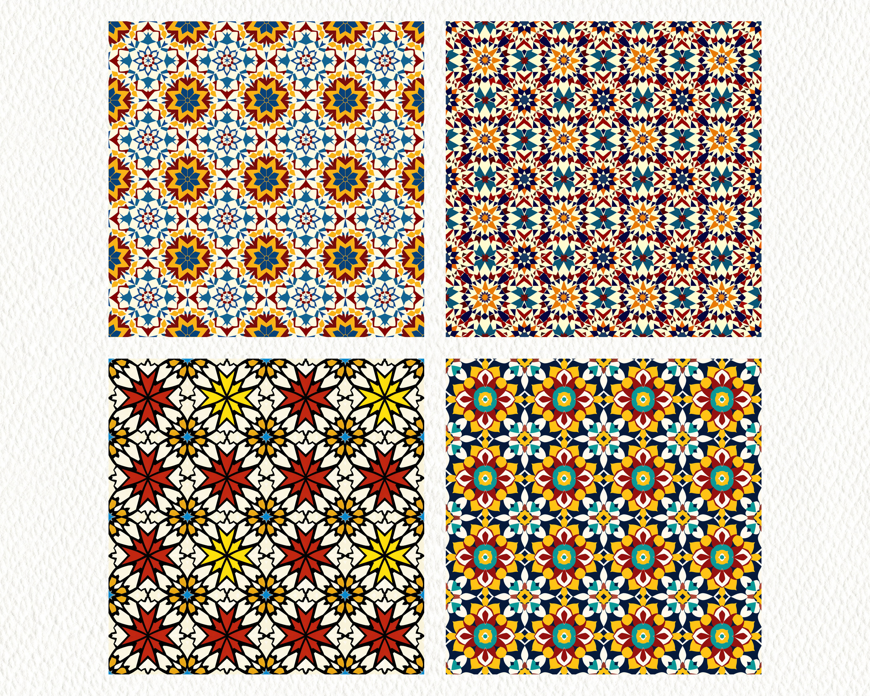 Mandala Mosaic Pattern Seamless Digital Papers - Printable Scrapbook ...