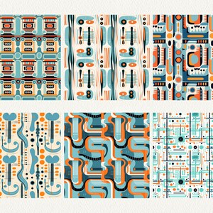 Abstract Rug Pattern Seamless Digital Papers - tile patterns printable scrapbook paper instant download for commercial use, 300dpi image 5