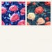 Anime Roses Pattern Seamless Digital Papers - Printable Scrapbook Paper ...