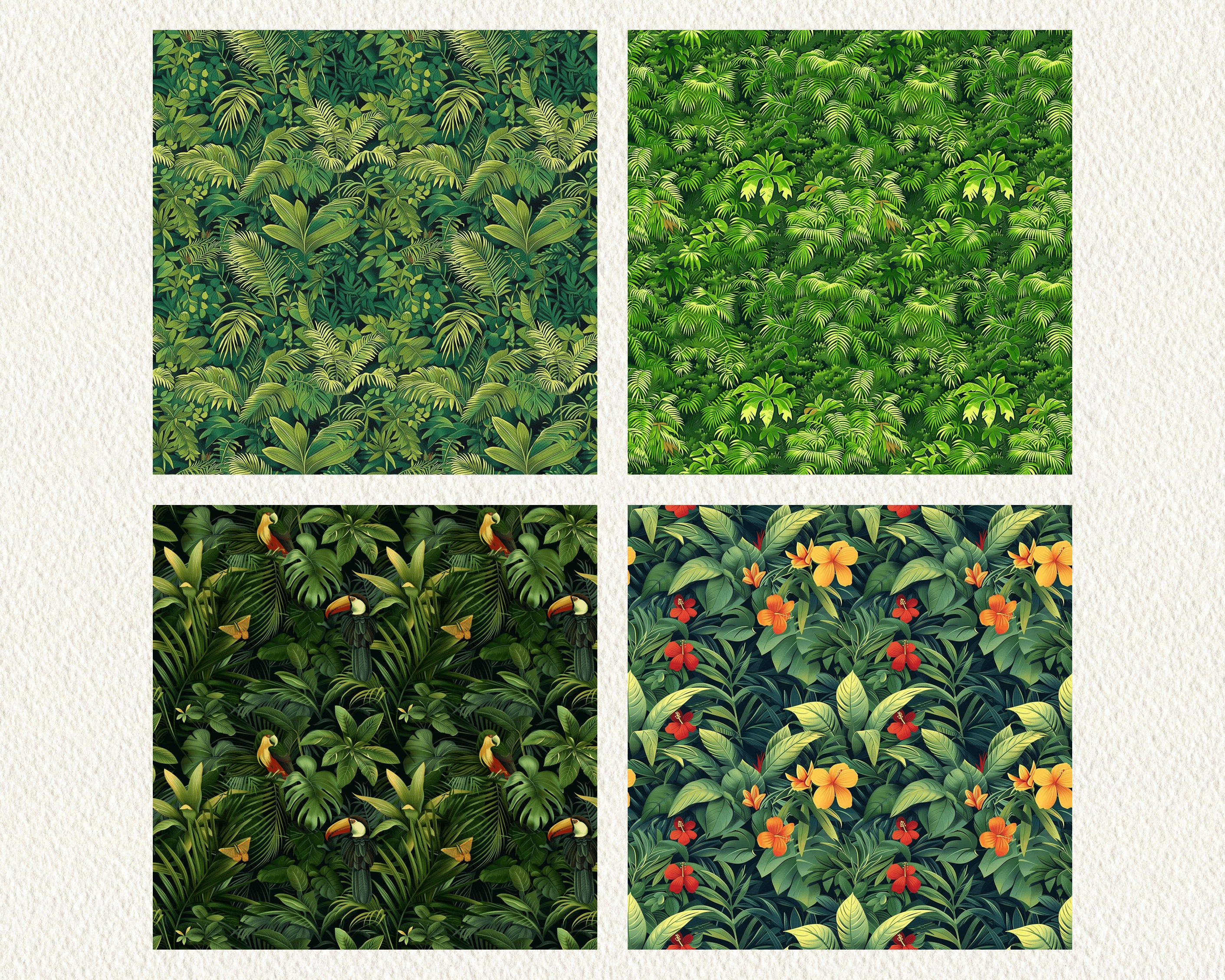 Costa Rican Jungle Pattern Seamless Digital Papers - Printable ...