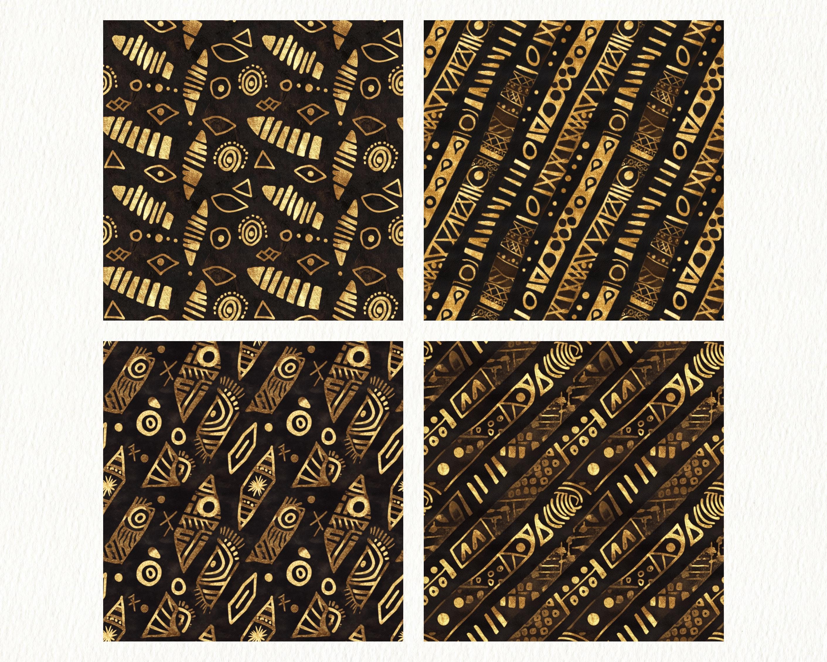 Desert Boho Gold Pattern Seamless Digital Papers - Printable Scrapbook ...