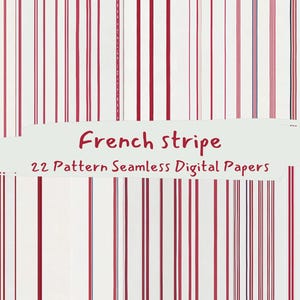 French stripe Pattern Seamless Digital Papers - printable scrapbook paper png instant download commercial use 300dpi