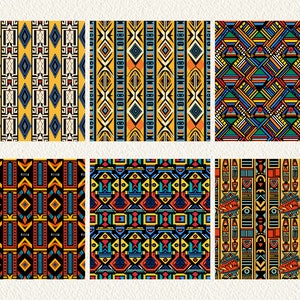 South Africa Ndebele Pattern Seamless Digital Papers tile patterns printable scrapbook paper instant download for commercial use, 300dpi image 3