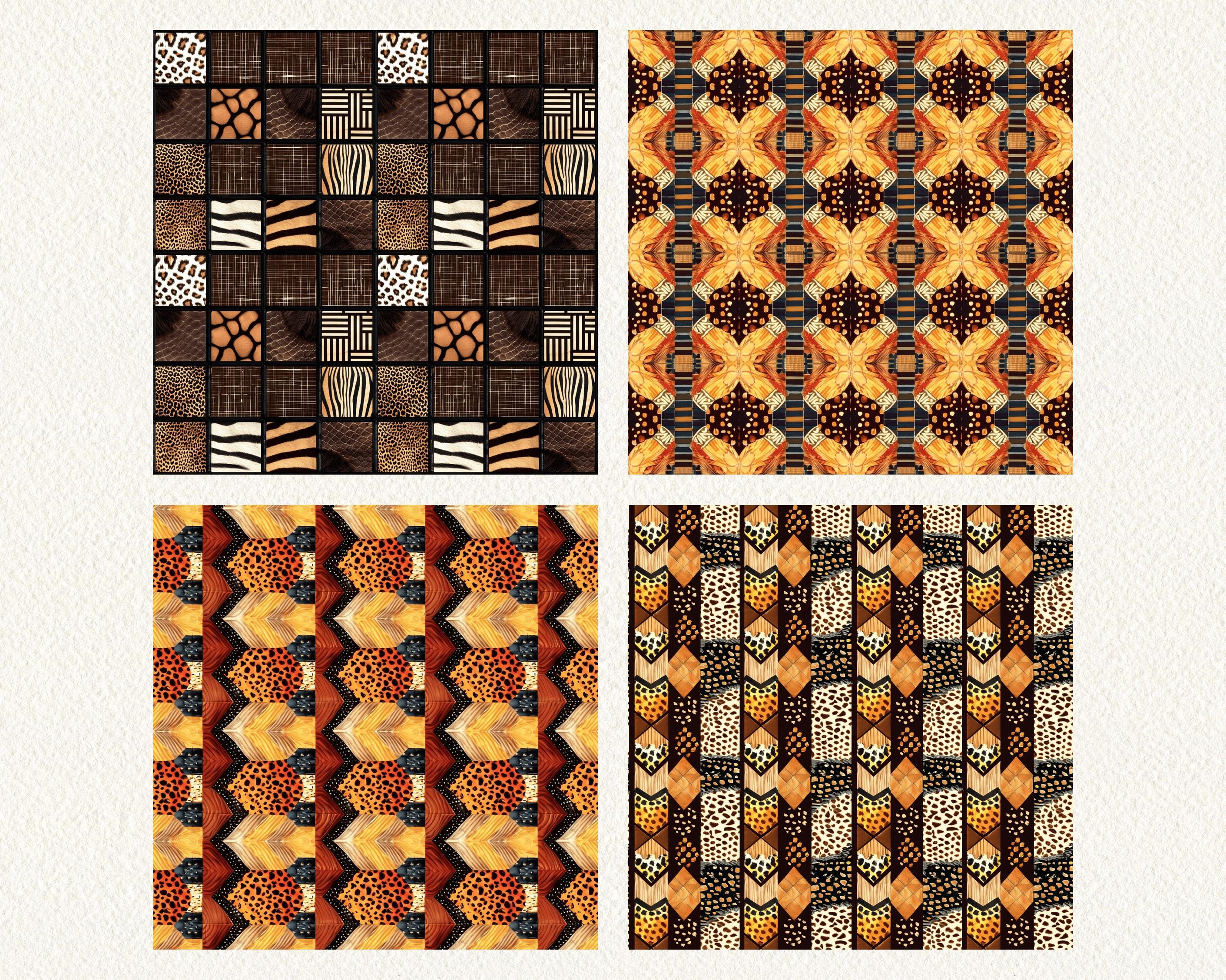 African Ethnic Geometric Pattern Seamless Digital Papers - Printable ...