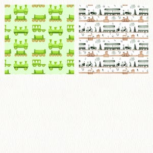 Toy Trains Pattern Seamless Digital Papers - Printable Scrapbook Paper ...