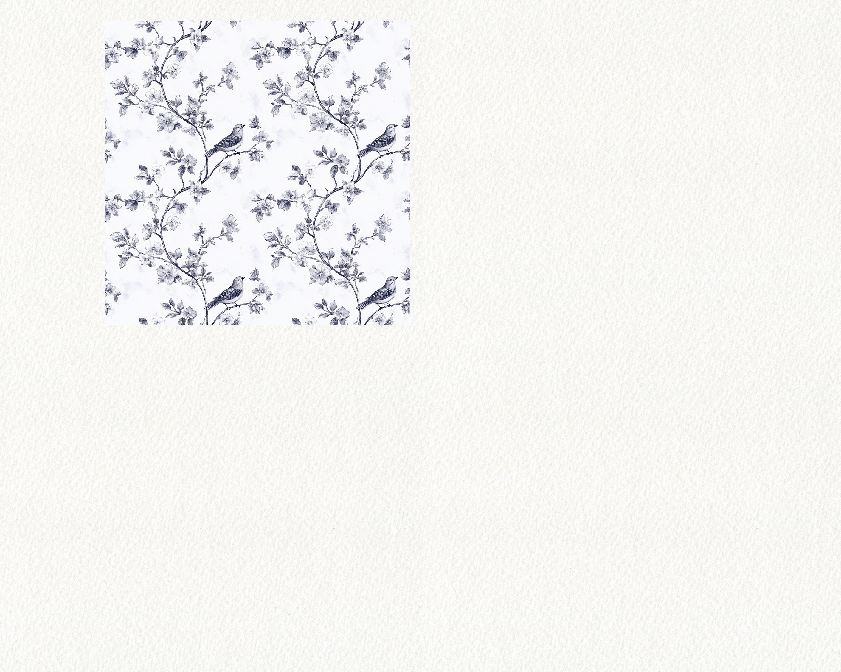 Perching Bird Pattern Seamless Digital Papers - Printable Scrapbook ...