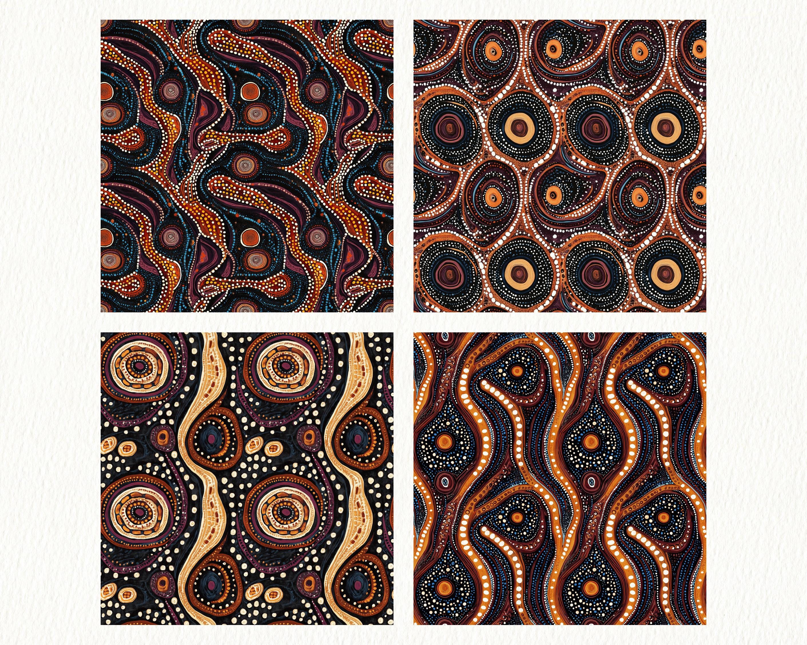 Warlu Snake Dreaming Pattern Seamless Digital Papers - Printable ...