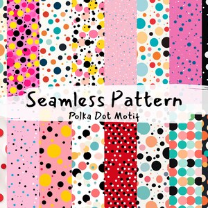 Seamless Pattern Polka Dots Motif Digital Paper - seamless tile patterns printable scrapbook paper instant download for commercial use