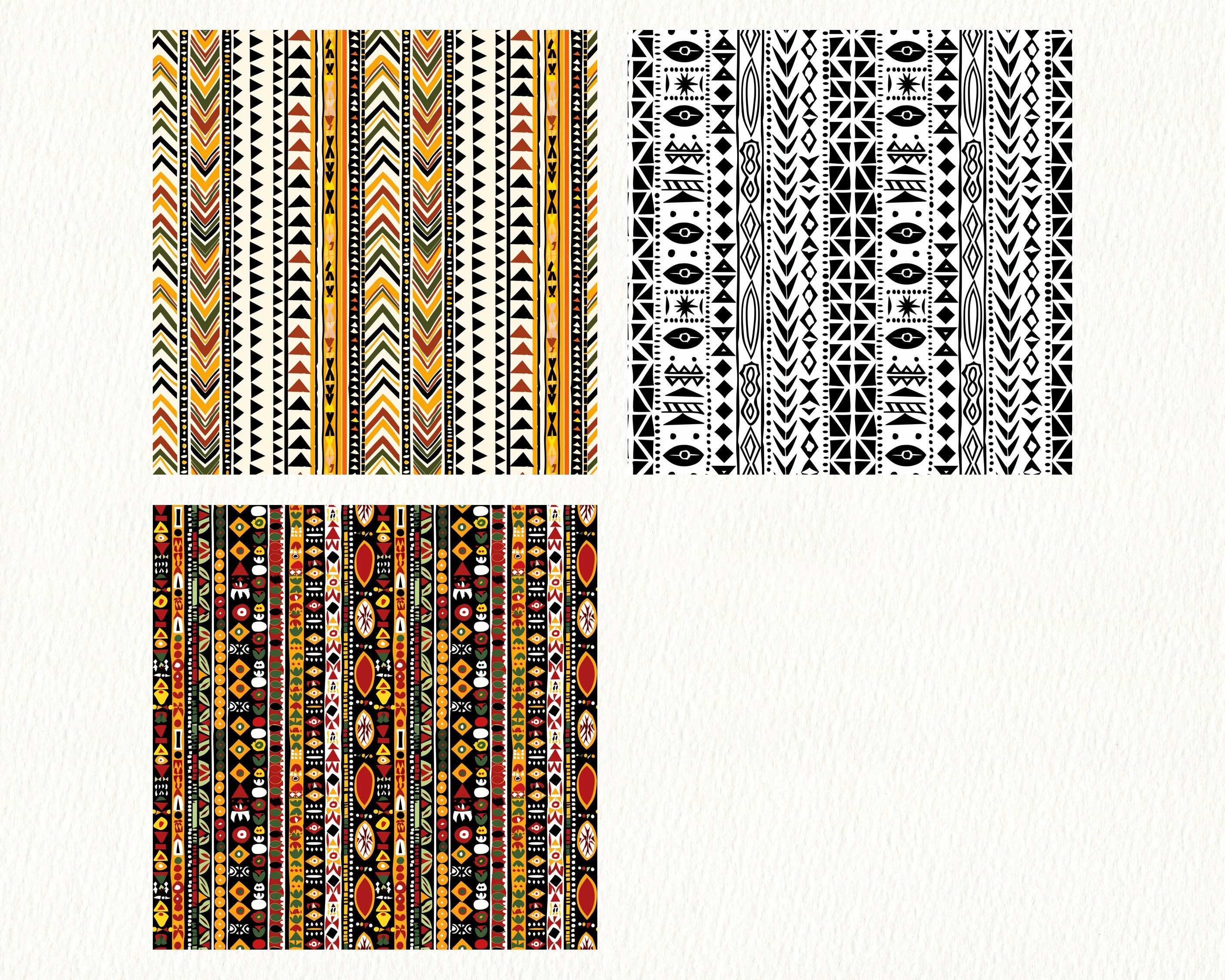 殿堂 Digital Seamless Pattern Tribal Ethiopian Papers Printable - ラッピング・包装
