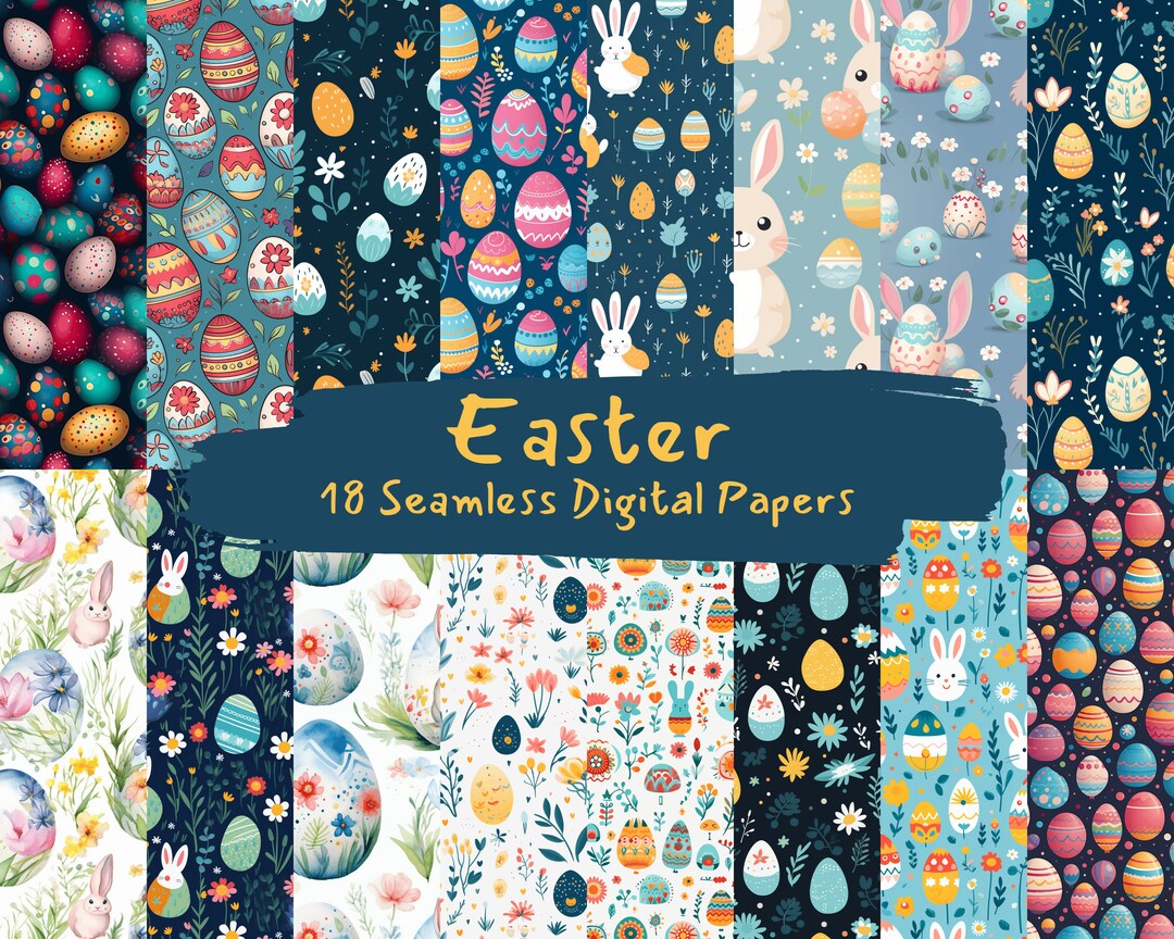Easter Pattern Seamless Digital Papers - Tile Patterns Printable ...
