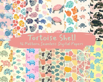 Tortoise Shell Pattern Seamless Digital Papers - tile patterns printable scrapbook paper instant download for commercial use, 300dpi
