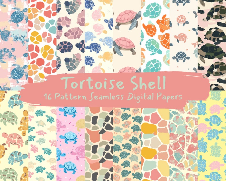 Tortoise Paper Outline Shell Tortoise Shell Pattern Seamless Digital Papers - Tile Patterns ...