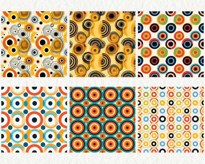 Bull's Eye Pattern Seamless Digital Papers Seamless Tile Patterns ...