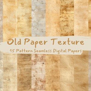Vecchia carta Texture Pattern Seamless Digital Papers - modelli di piastrelle stampabili scrapbooking carta download immediato per uso commerciale, 300 dpi