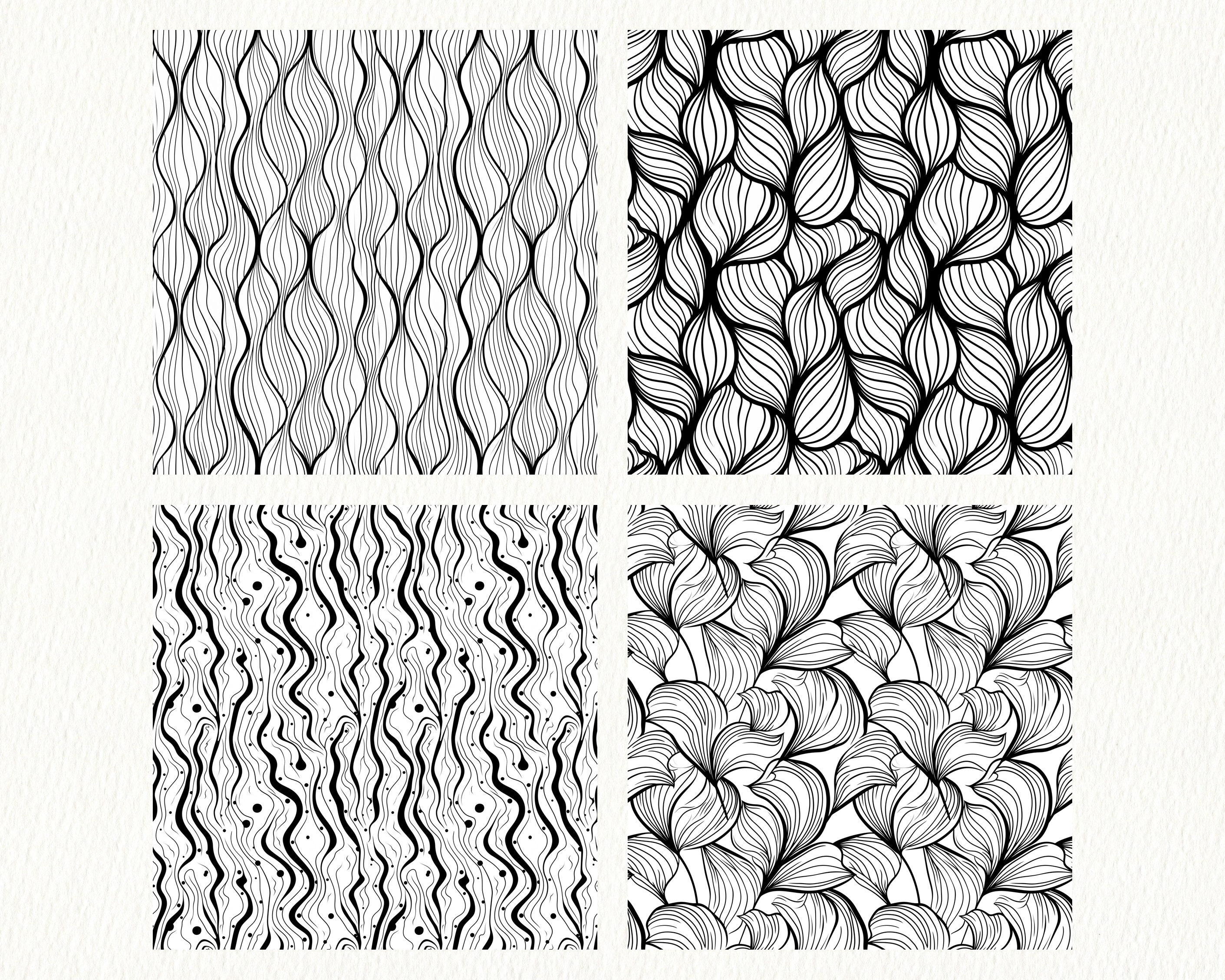 Mono Pattern Tree Mono Line Art Pattern Seamless Digital Papers Tile Patterns Printable ...