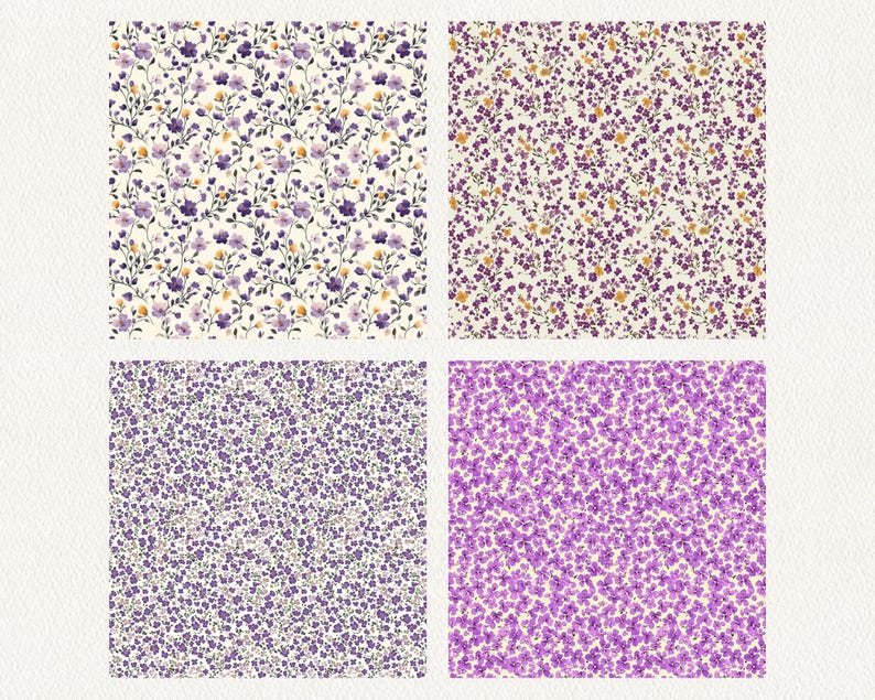Mini Paper Printable Mini Ditsy Floral Pattern Seamless Digital Papers - Printable Scrapbook ...