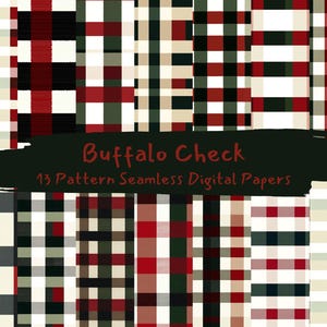 Buffalo Check Pattern Seamless Digital Papers - printable scrapbook paper png instant download commercial use 300dpi