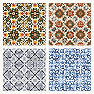 Portuguese Azulejos Pattern Seamless Digital Papers - printable scrapbook paper instant download for commercial use, 300dpi image 6