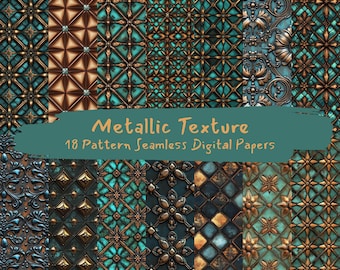 Metallic Texture Pattern Seamless Digital Papers - printable scrapbook paper png instant download commercial use 300dpi