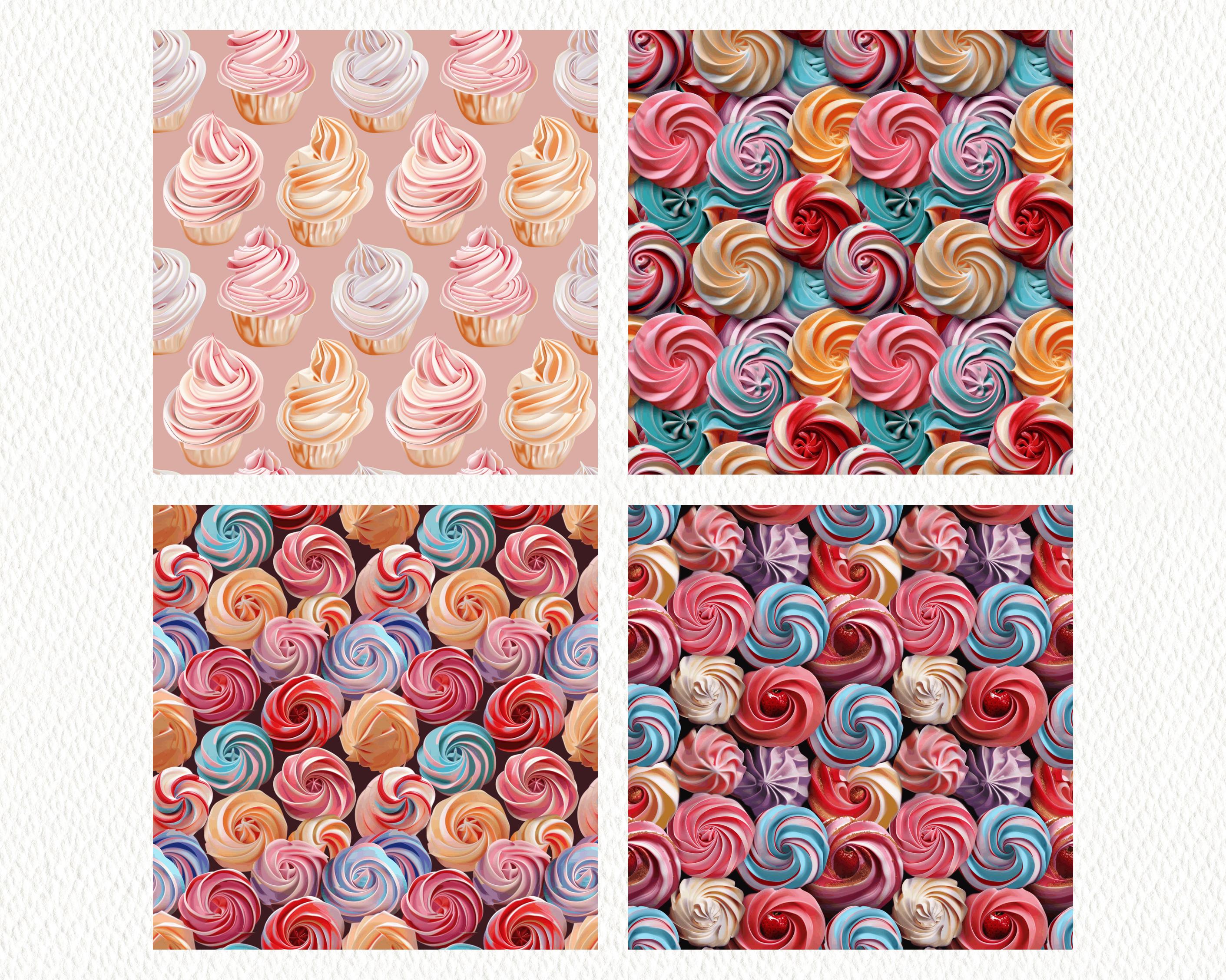 Bakery Cake Frosting Pattern Seamless Digital Papers - Printable ...