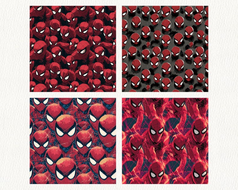 Spiderman Pattern Print Spiderman Spider Sense Pattern Seamless Digital Papers - Printable ...