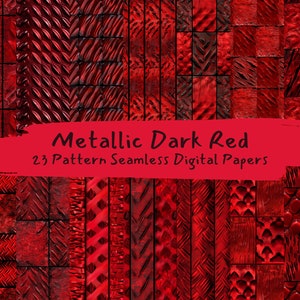 Metallic Dark Red Pattern Seamless Digital Papers - printable scrapbook paper instant download, commercial use, 300dpi